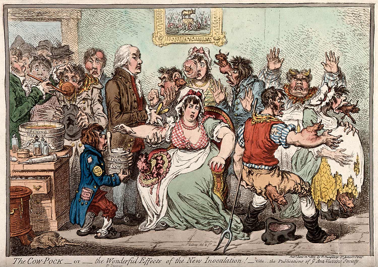 1802年批评天花疫苗的漫画。